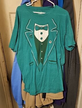 Ripple Junction Teal Short-Sleeve Tuxedo Graphic Tee